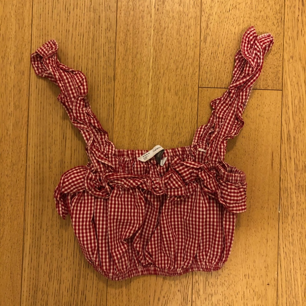 Zara checkered cropped top
